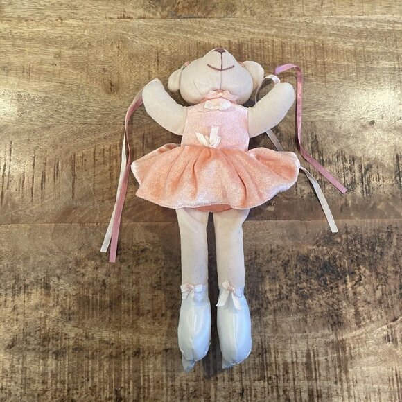 Bear Ice Skater Dasha Designs Plush Ballerina Doll Tutu 13” Toy Pink Tan - Picture 2 of 7